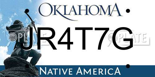 JR4T7G Oklahoma License Plate