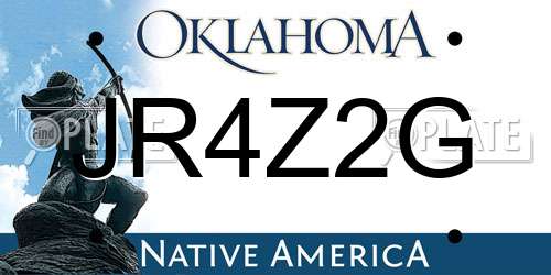 JR4Z2G Oklahoma License Plate