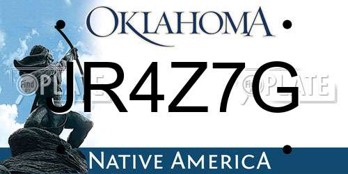 JR4Z7G Oklahoma License Plate