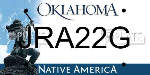 JRA22G Oklahoma License Plate