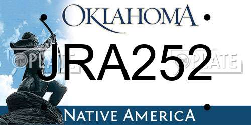 JRA252 Oklahoma License Plate