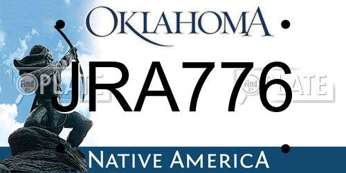JRA776 Oklahoma License Plate