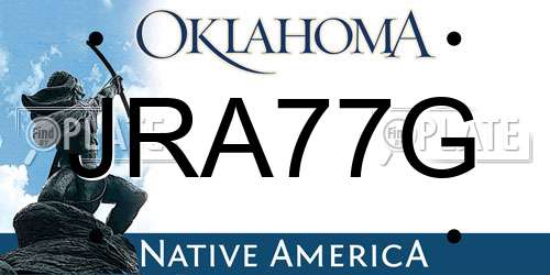 JRA77G Oklahoma License Plate