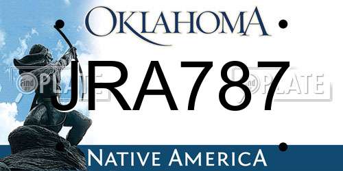 JRA787 Oklahoma License Plate