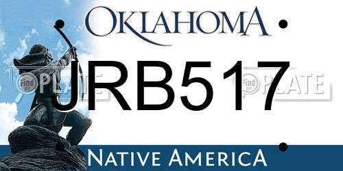 JRB517 Oklahoma License Plate