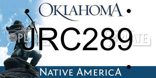 JRC289 Oklahoma License Plate
