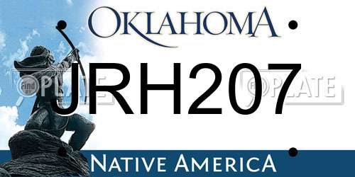 JRH207 Oklahoma License Plate