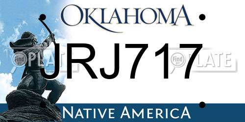 JRJ717 Oklahoma License Plate