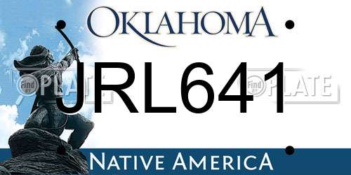 JRL641 Oklahoma License Plate
