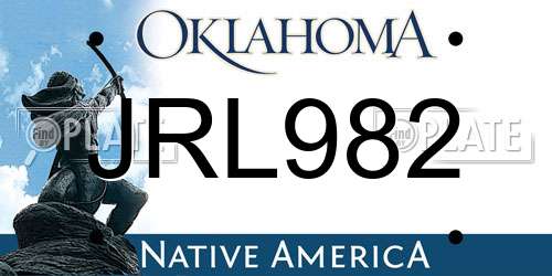JRL982 Oklahoma License Plate