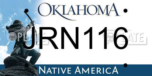 JRN116 Oklahoma License Plate