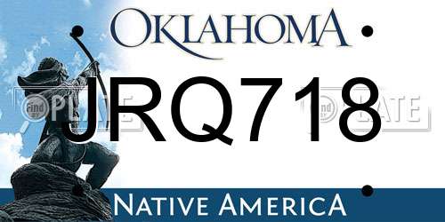 JRQ718 Oklahoma License Plate