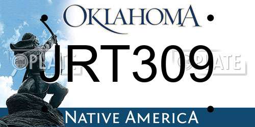 JRT309 Oklahoma License Plate