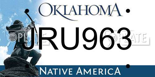 JRU963 Oklahoma License Plate