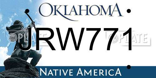 JRW771 Oklahoma License Plate