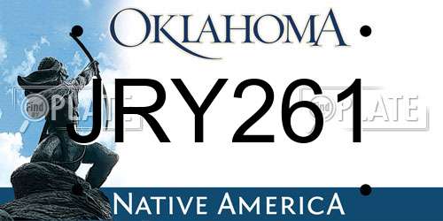 JRY261 Oklahoma License Plate
