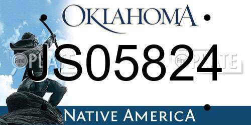 JS05824 Oklahoma License Plate