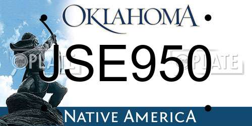 JSE950 Oklahoma License Plate