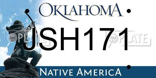 JSH171 Oklahoma License Plate