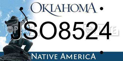 JSO8524 Oklahoma License Plate