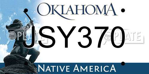 JSY370 Oklahoma License Plate