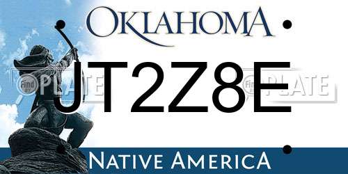 JT2Z8E Oklahoma License Plate
