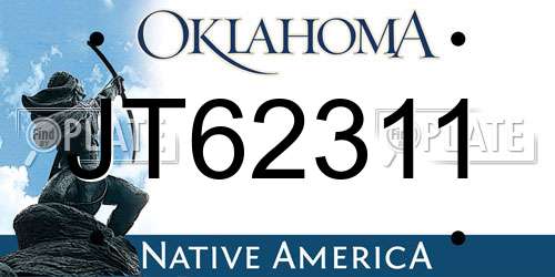 JT62311 Oklahoma License Plate