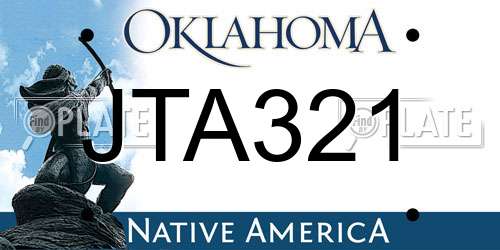 JTA321 Oklahoma License Plate