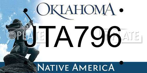 JTA796 Oklahoma License Plate