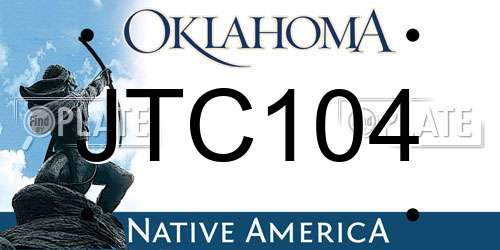 JTC104 Oklahoma License Plate
