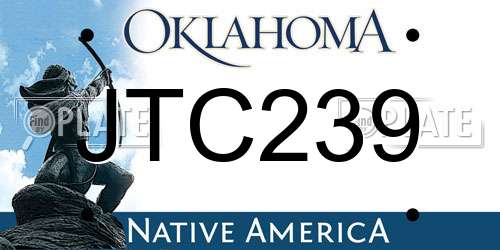 JTC239 Oklahoma License Plate