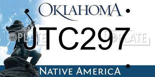 JTC297 Oklahoma License Plate