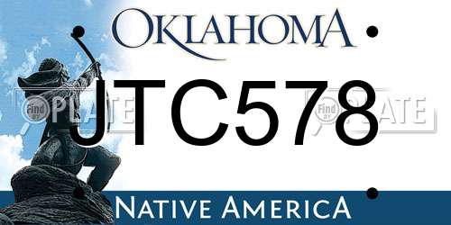 JTC578 Oklahoma License Plate