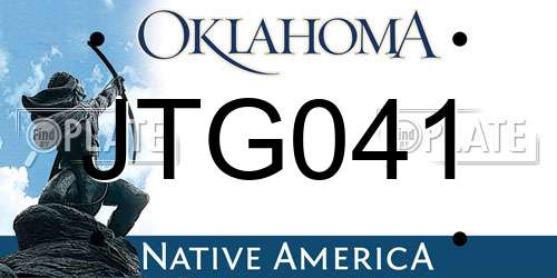 JTG041 Oklahoma License Plate