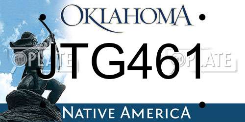 JTG461 Oklahoma License Plate