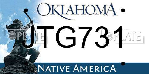 JTG731 Oklahoma License Plate
