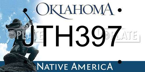 JTH397 Oklahoma License Plate