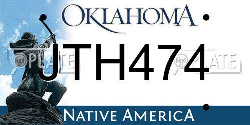 JTH474 Oklahoma License Plate