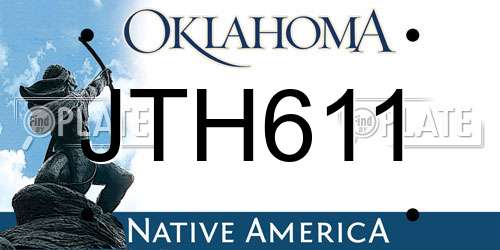 JTH611 Oklahoma License Plate