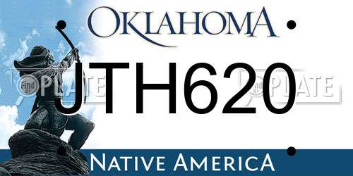 JTH620 Oklahoma License Plate