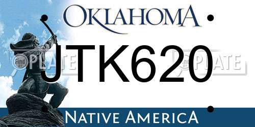 JTK620 Oklahoma License Plate