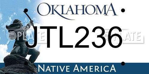 JTL236 Oklahoma License Plate