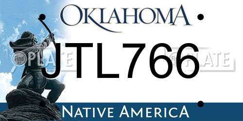 JTL766 Oklahoma License Plate