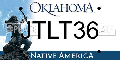 JTLT36 Oklahoma License Plate