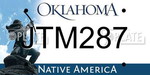 JTM287 Oklahoma License Plate