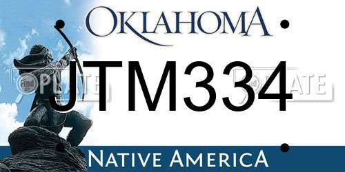 JTM334 Oklahoma License Plate