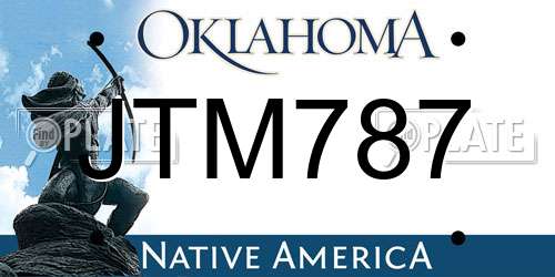 JTM787 Oklahoma License Plate