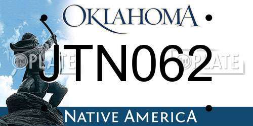 JTN062 Oklahoma License Plate