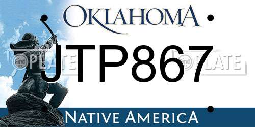 JTP867 Oklahoma License Plate
