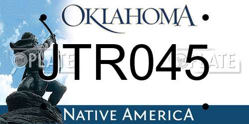 JTR045 Oklahoma License Plate